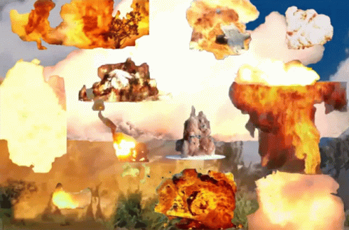 explosions occuring at a rapid rate. there were no survivors